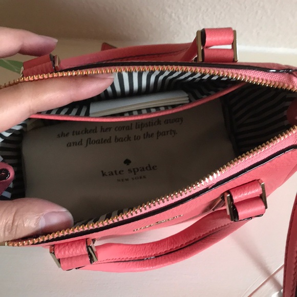 KATE SPADE coral satchel mini crossbody bag